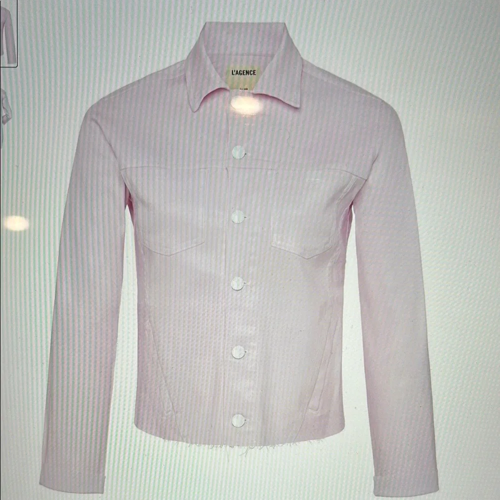 L'Agence Light Pink Denim Jacket NWOT - Picture 6 of 9